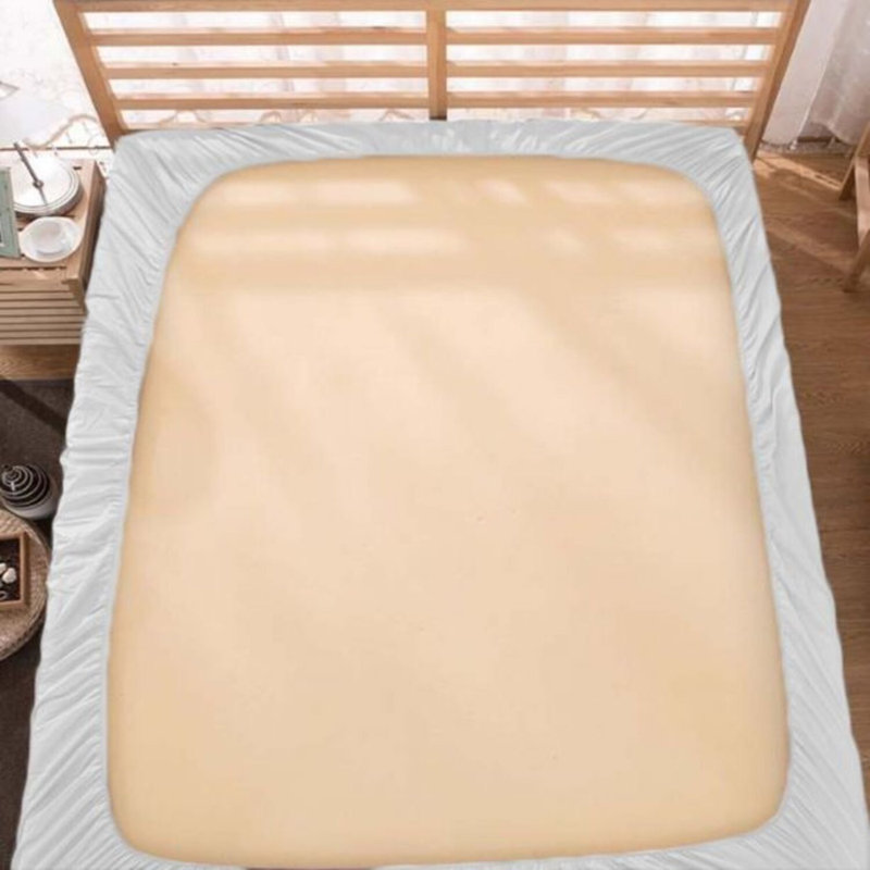 400TC Sateen Solid Cotton Fitted Sheet Fits Upto 10" Deep Pocket, Twin Extra Long Fitted Sheet, White