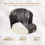 Chaise de coiffeuse ronde sans accoudoirs, pivotante et réglable en hauteur, en cuir PU noir, idéale pour un travail de type spa.-16355468