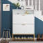 Free Standing Tipping Bucket Shoe Cabinet with 2 Flip Drawers for Organizing Shoes-1108218404
