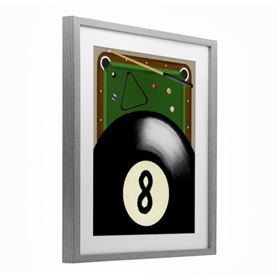«Billiard Table & Balls», reproduction encadrée sous verre, design par Jennifer Stith