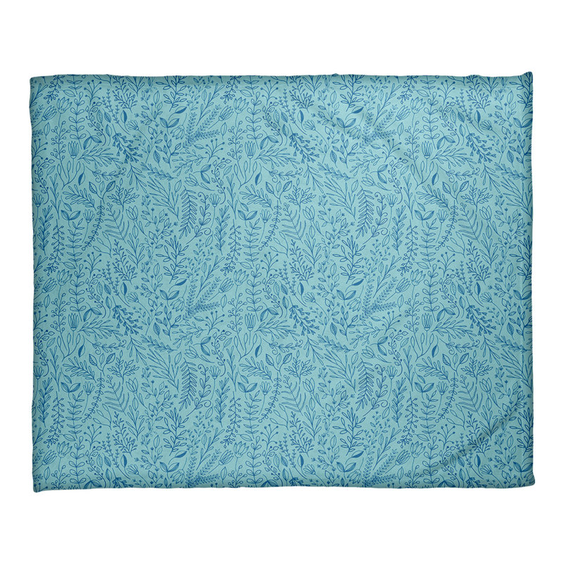 Couverture florale ditsy Katelyn Elizabeth, l 52,5 po x L 62,5 po, Bleu