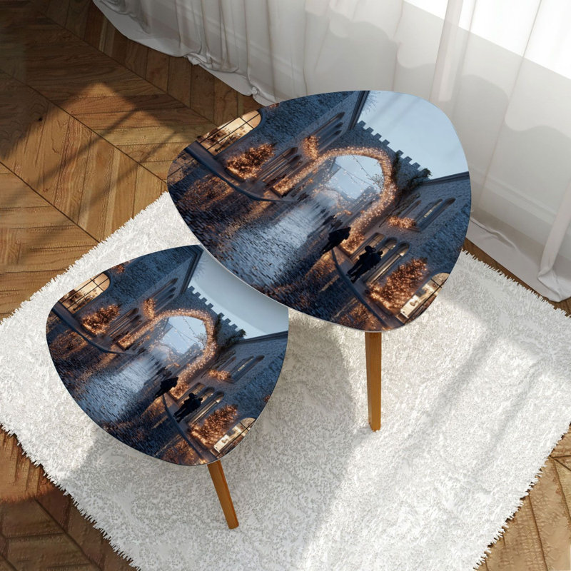 Ensemble de 2 tables basses gigognes Triangle