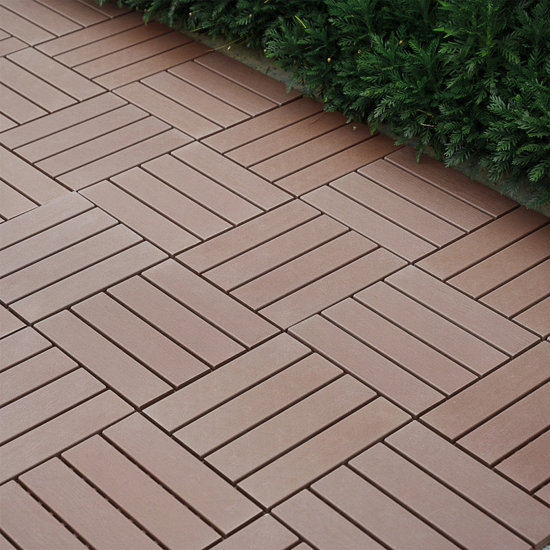 Carreaux de terrasse en plastique emboîtables, Brun