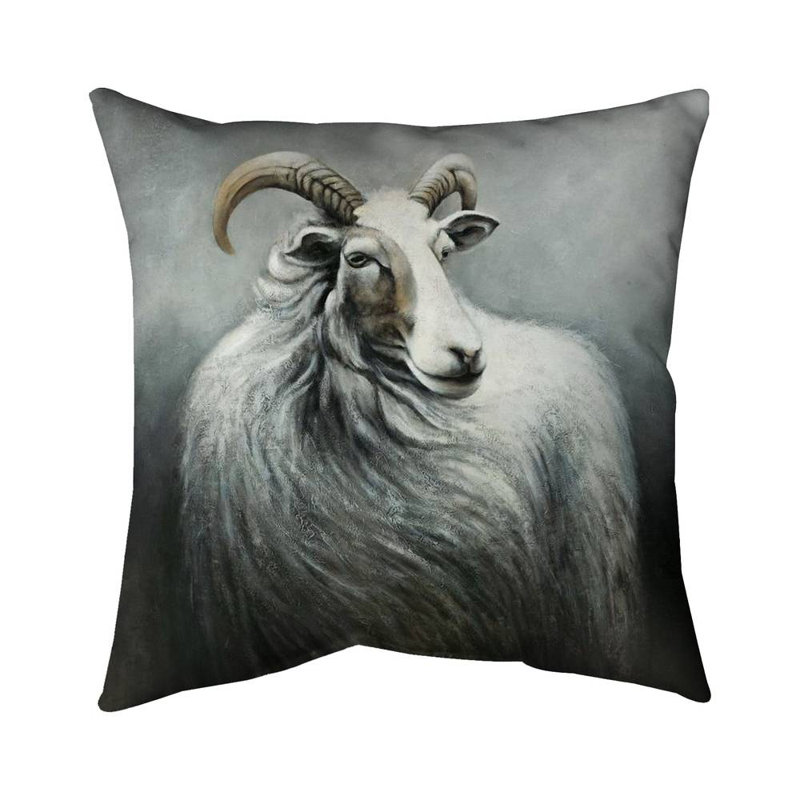 Cashmere goat - 20"x20" Outdoors Throw pillow - Spun poly - Print on demand, 20"H x 20"W