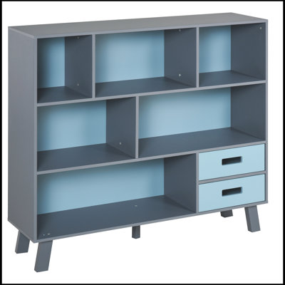 Aymee 37.75 H X 41.25 W Bookcase 3-Tier Child Bookcase Open Shelves Cabinet Floor Standing Cube Storage Organizer with Drawers