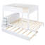 Lit superposé avec lit gigogne simple et bureau de rangement - Space Solution In White