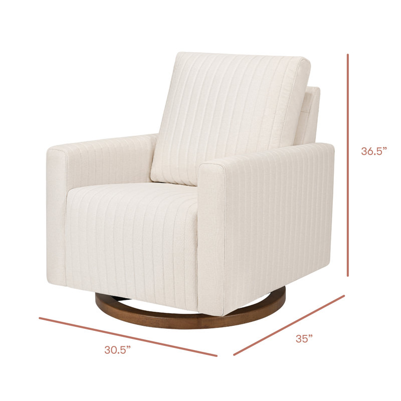 Poe Channeled Swivel Glider, Performance Cream Eco Weave
