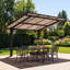 Pergola autoportante en polycarbonate de 10 pi x 8 pi avec structure en aluminium, housse de terrasse extérieure toutes saisons avec protection contre les rayons UV