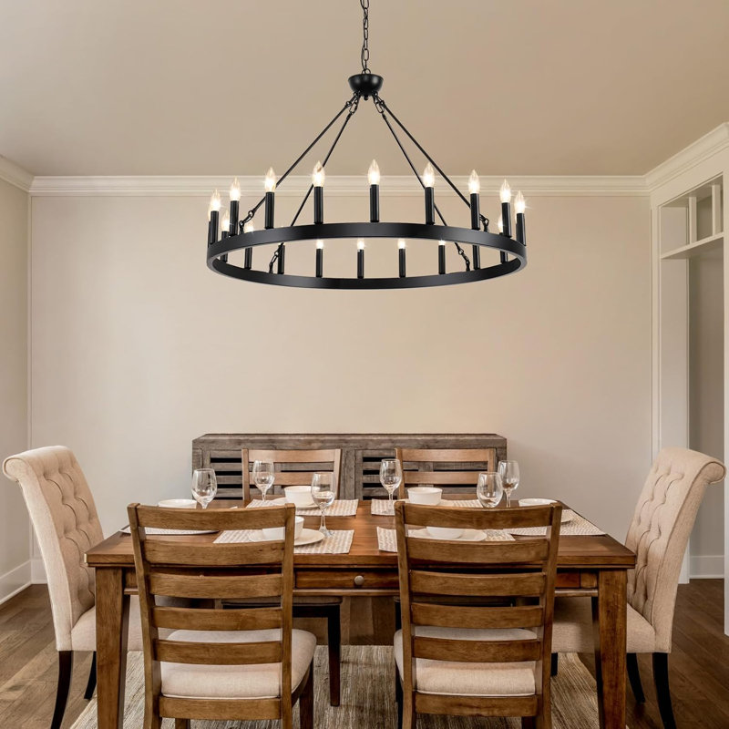 Lustre de style campagnard de 40 po à 20 lumières Wagon Wheel Chandeliers |