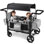 Poussette Sekey Wagon pour 2 enfants, chariot de luxe 4-en-1 - sièges de qualité supérieure avec sièges convertibles, poignées réglables, auvent amovible, plateau à collation et glacière, certifié américain. Gris