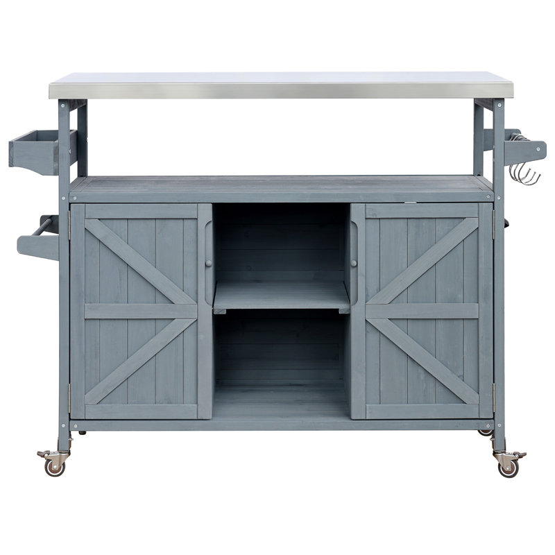 Îlot de cuisine extérieur K&K, Gris bleu / gris clair
