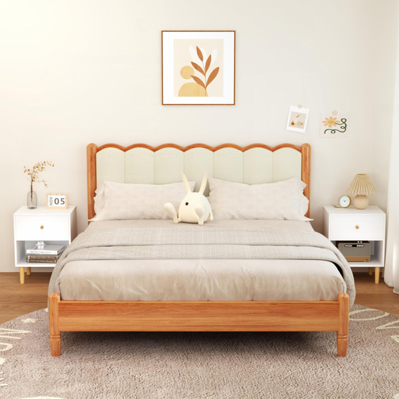 Table de chevet en bois 23,22 po H avec tiroir 1 tablette pour enfants, adultes, blanc