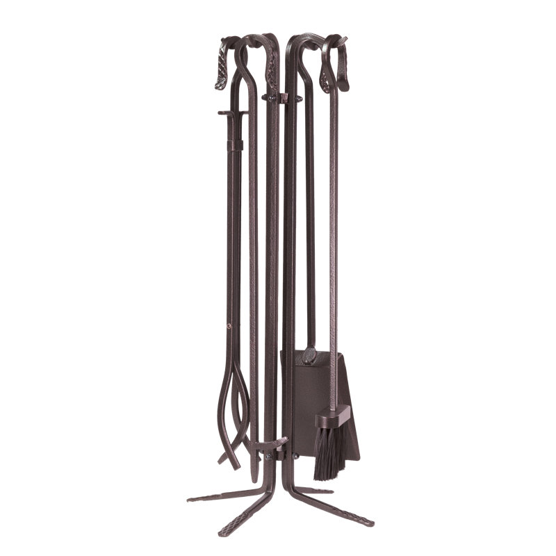 Ensemble d'outils de foyer en acier Daiton, Fer naturel