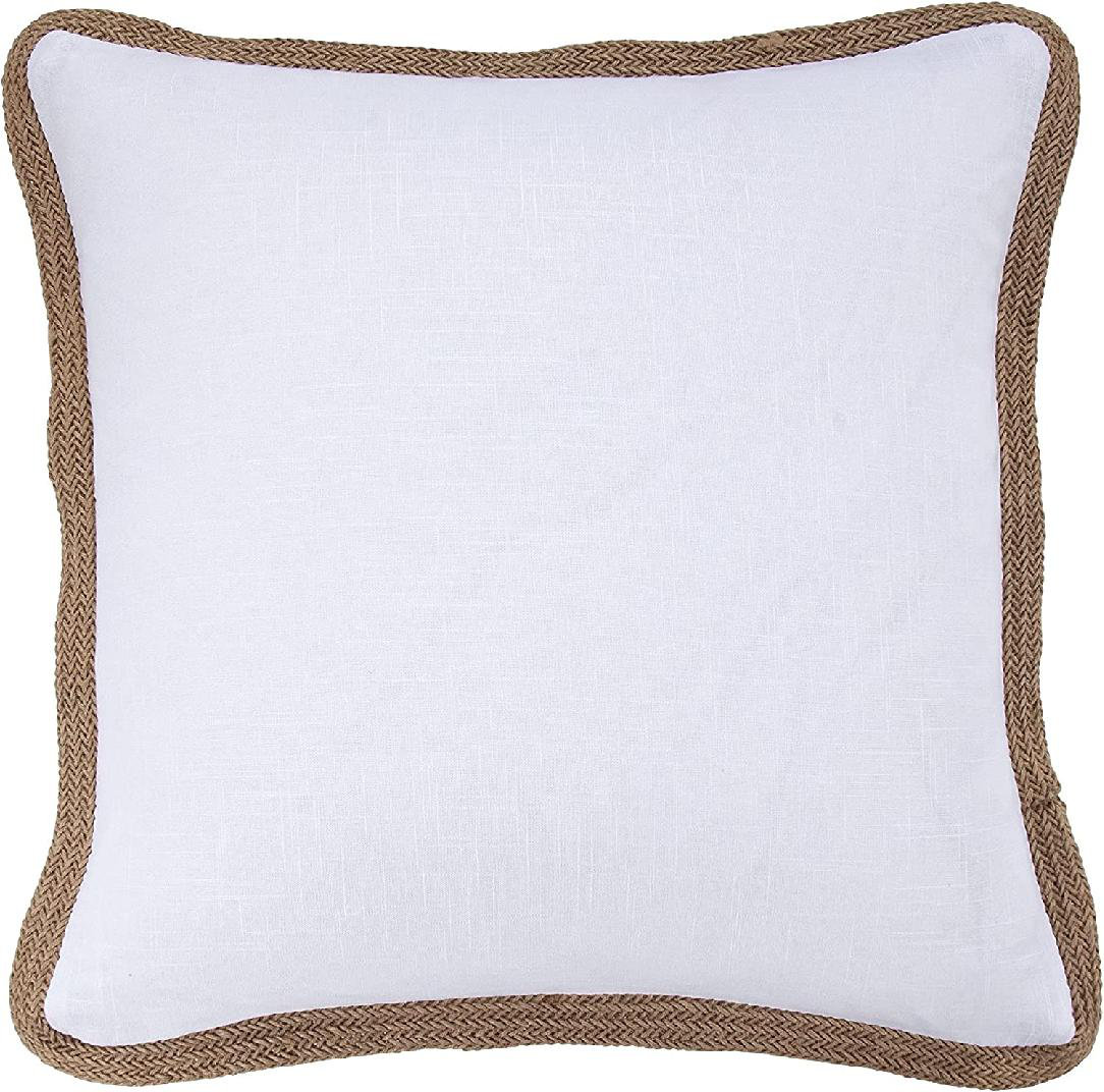 White 20x20 Square Laundered Linen Decorative Throw Pillow Cover +  Reviews