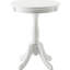 Charmante table d'appoint blanche de style traditionnel avec pied central rond - Idéale pour les espaces de réception, en bois, 47 cm x 65 cm