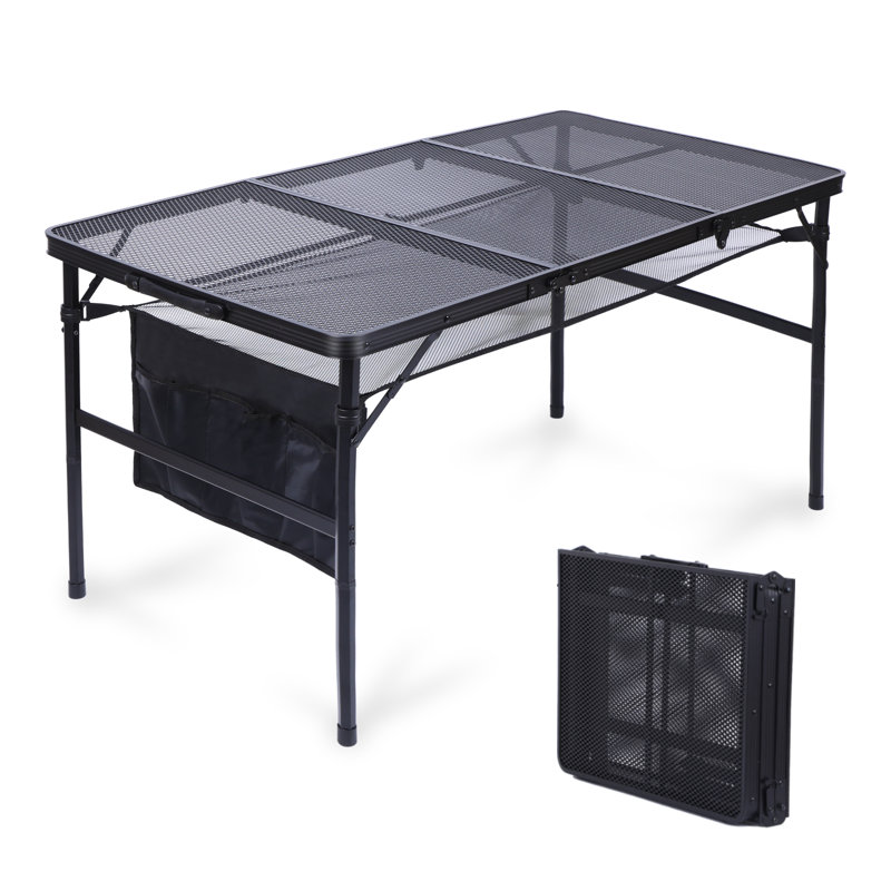 Table de camping extérieure Birzer, H 24,2 po x l 23,6 po x L 47,2 po