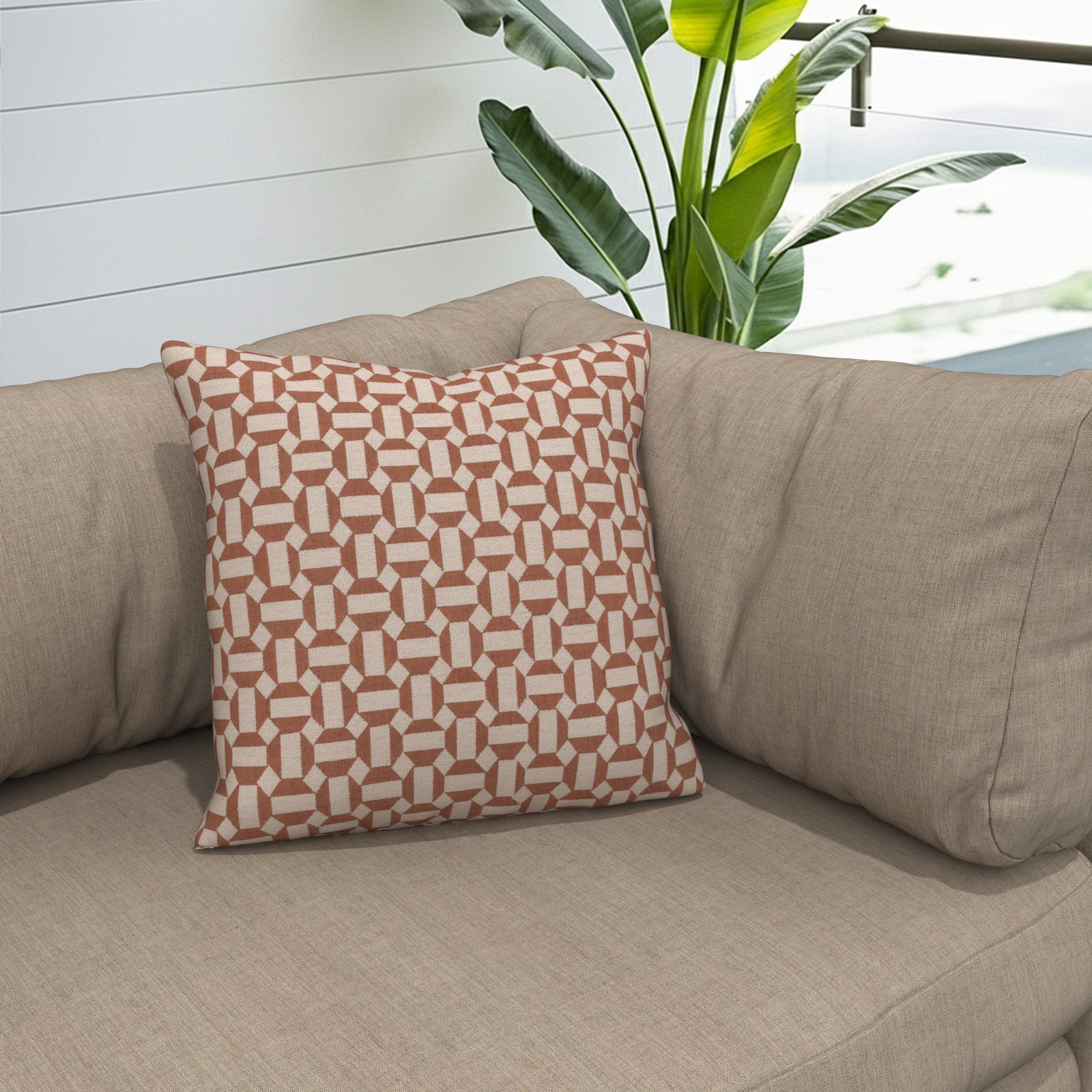 Gabi Indoor/Outdoor Throw Pillow, Assemble Clay, 20 x 20 x 3