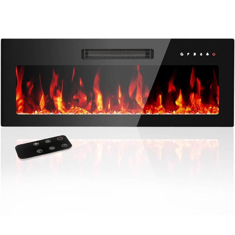 Recessed & Wall Mounted Electric Fireplace, Remote Control Fireplace Heater, Touching Screen Electric & Alternative Fuel Fireplaces Stoves