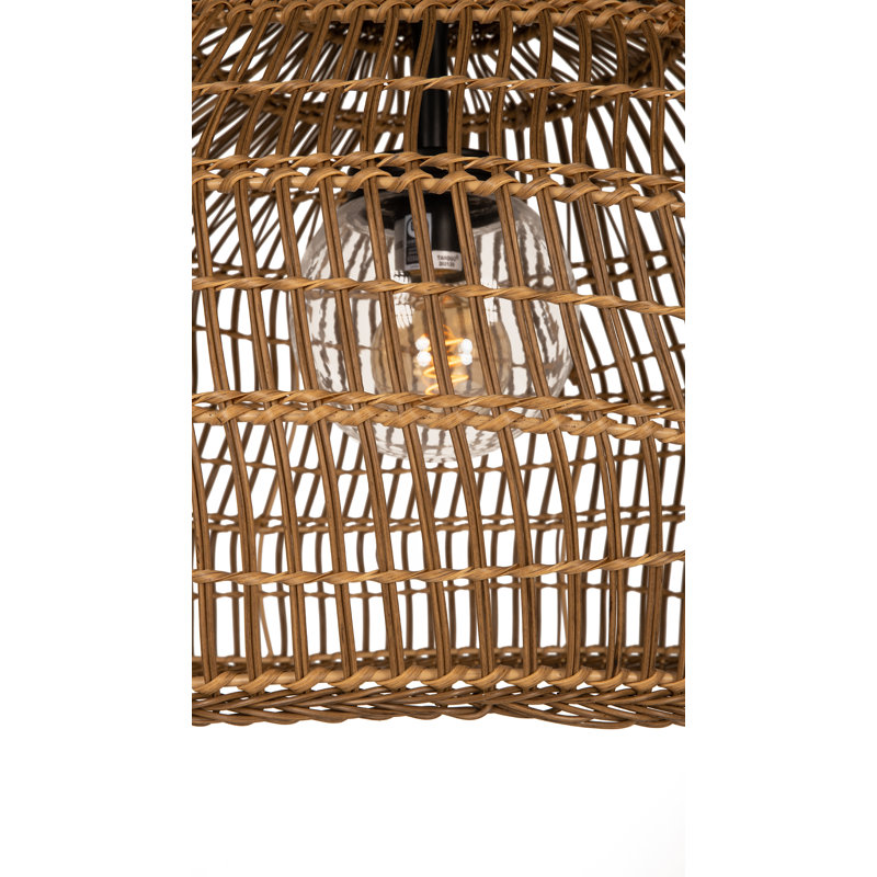Aundra 1 -Bulb Outdoor Pendant, Matte Black/Brown, 15" H x 23" W x 23" D
