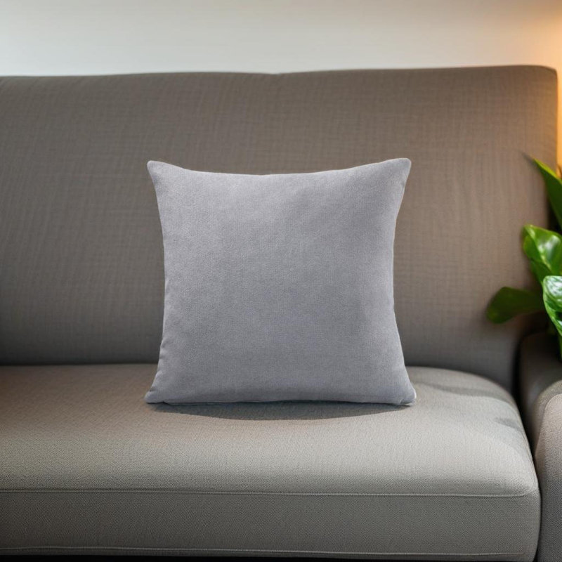 Velvet Feel Chenille Scatter Cushion Cover, Silver, 55 cm x 55 cm