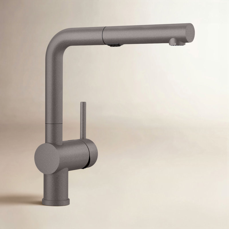 Linus Low Arc Pull-Out Dual-Spray Kitchen Faucet, Metallic Gray