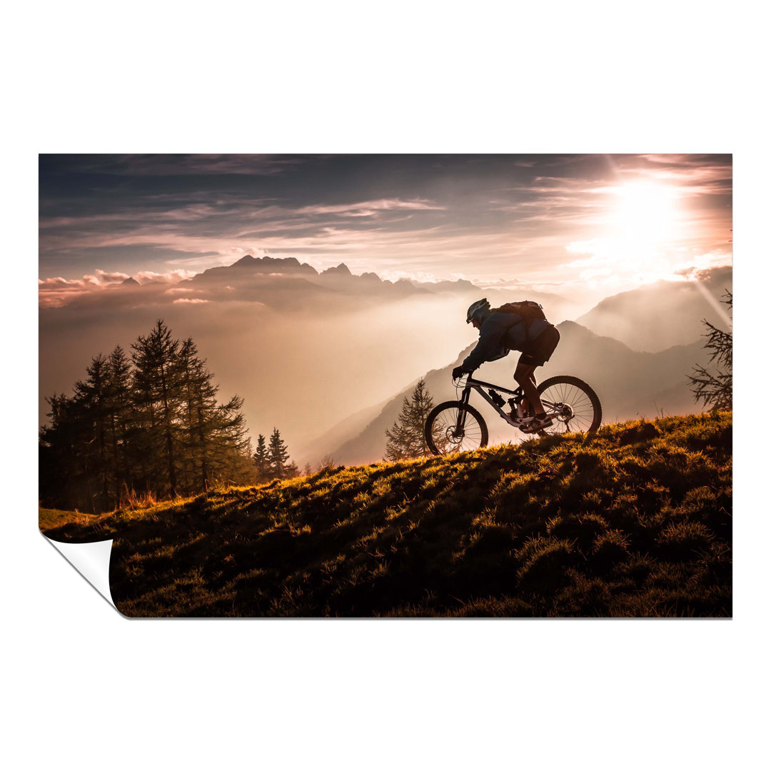 Panther Print Fine Art Prints Biker Down The Hill Sunset Artistic Unframed Poster, Pictures For Home Walls, Bedroom, Living Room & Bathroom Decor 61X4