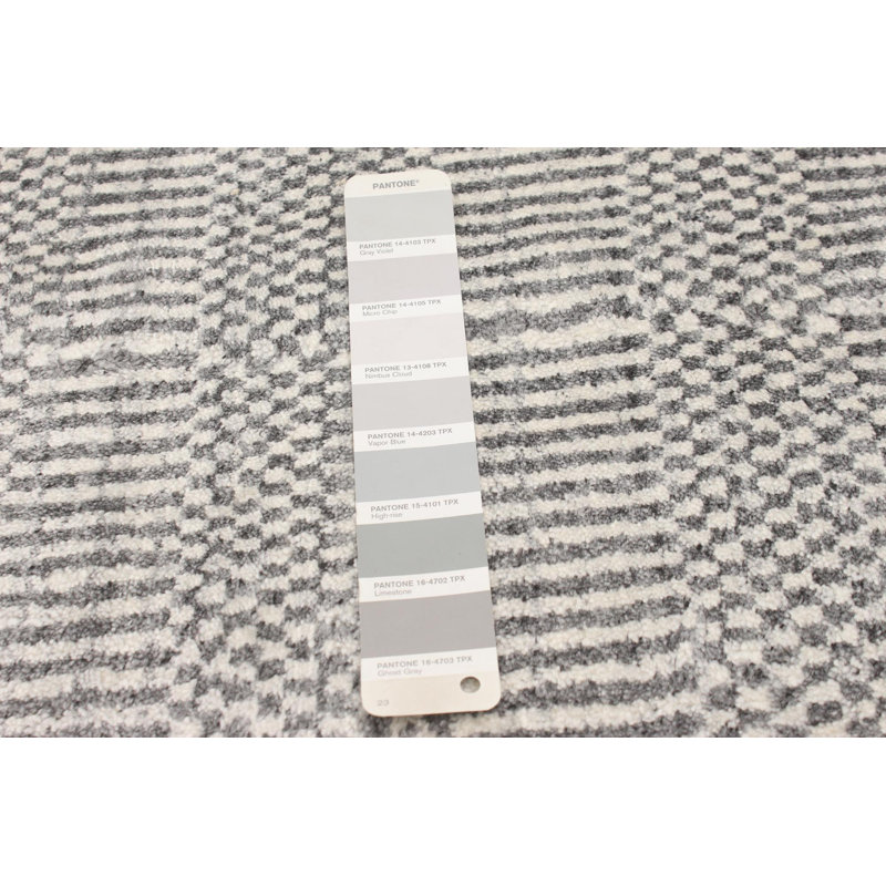 Tapis gris noué à la main Iduna