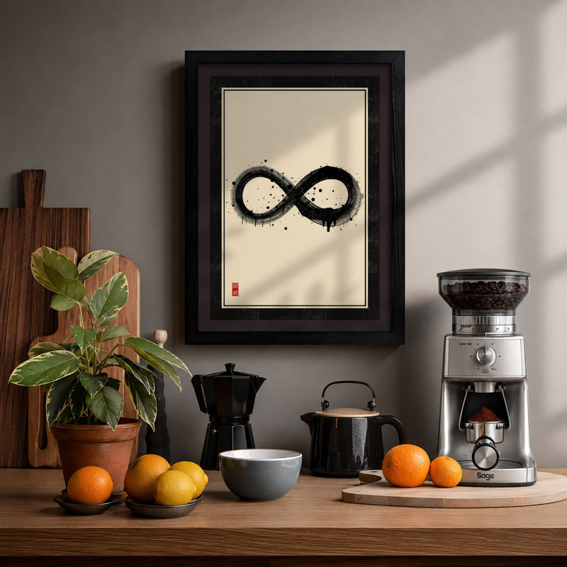 Infinity in Stillness Japandi - Framed Print, A1 - 84.1 x 59.4 cm, Black