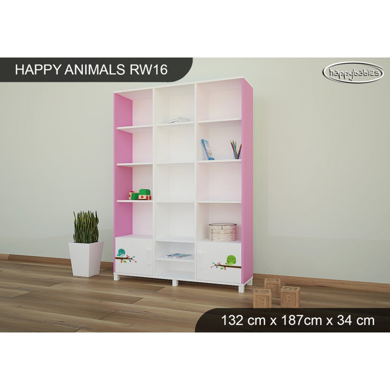 187cm H X 132cm W Kids Bookcase, Pink