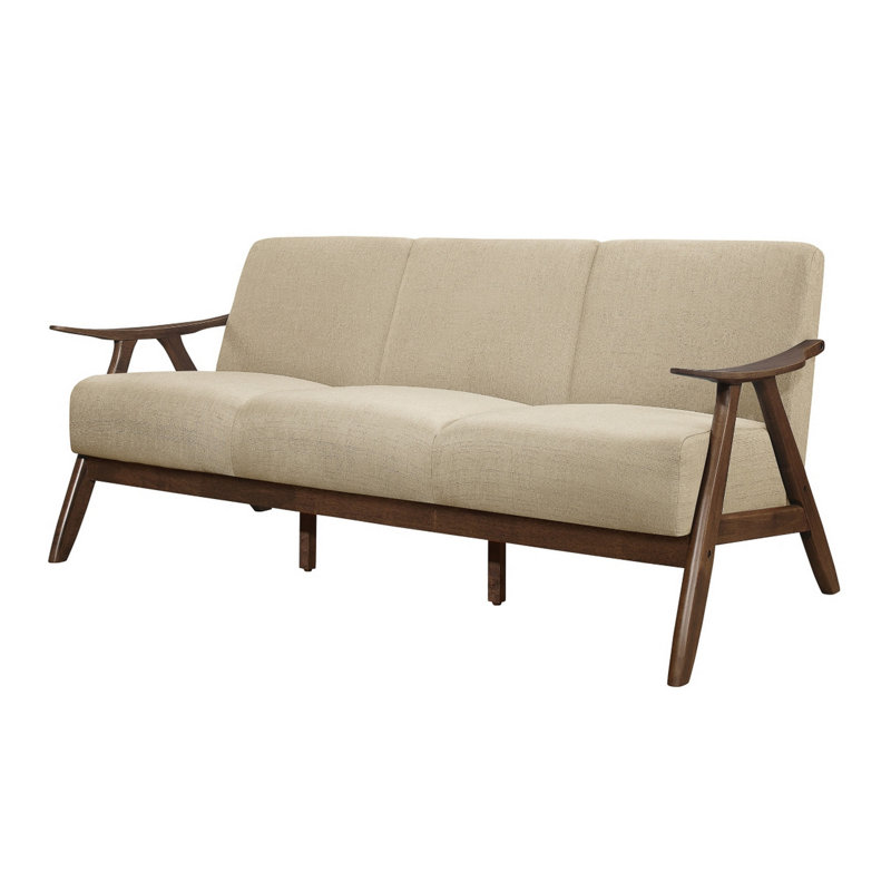 73'' Upholstered Sofa, Beige Polyester Blend