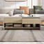 Table basse moderne avec tiroirs de rangement, table basse rectangulaire en bois avec 2 compartiments pour le salon