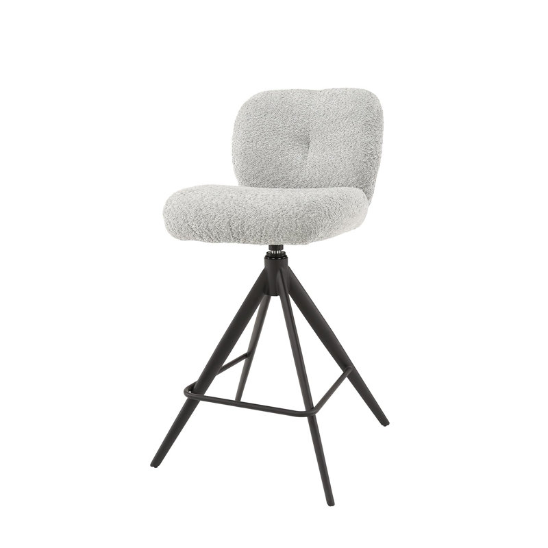 Maxillaria Bar Stool with Steel Frame, Silver