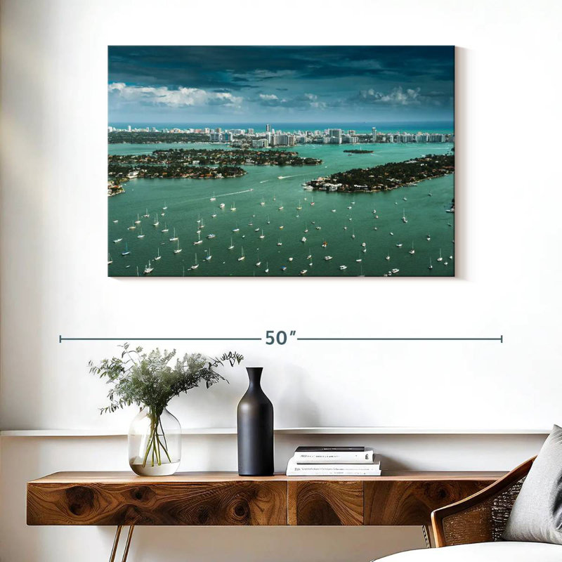 Kavia Miami Yachts Aerial View, 26" H x 39" W