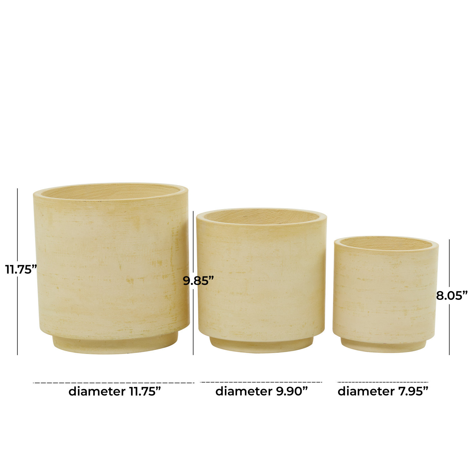 12" Ceramic Pot Planter, Yellow