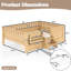  Lit mezzanine double pleine grandeur avec tablettes intégrées, naturel clair-253227938-253227964