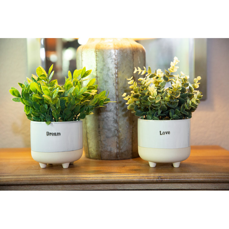 9.5'' Faux Eucalyptus Plant in Ceramic Pot