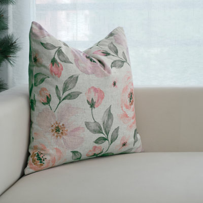 Floral Linen Pillow Cover