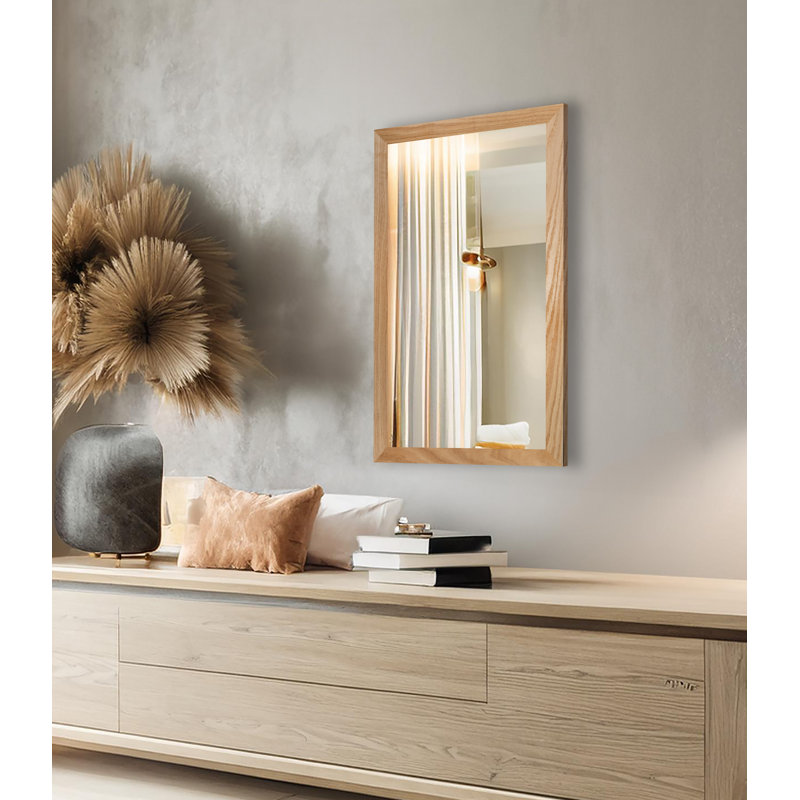 Miroir en bois franc Ebark Designs Ebark - chêne rouge 2 po, Naturel, 21 po x 30 po