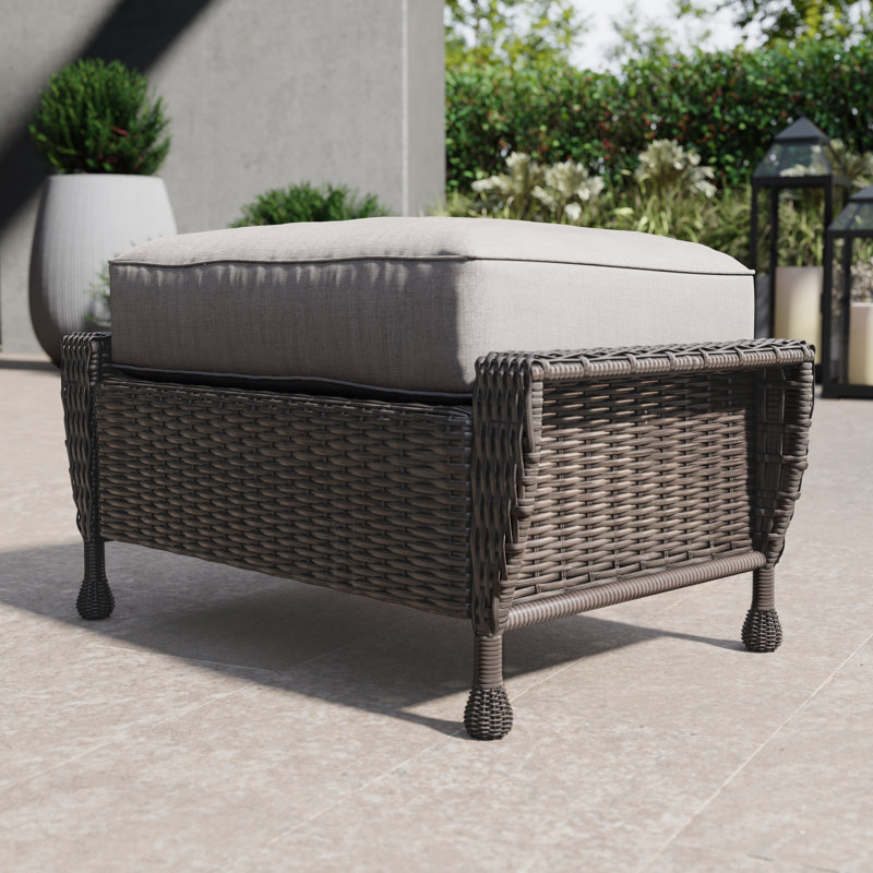 Repose-pieds d'extérieur avec coussin Nahshon
