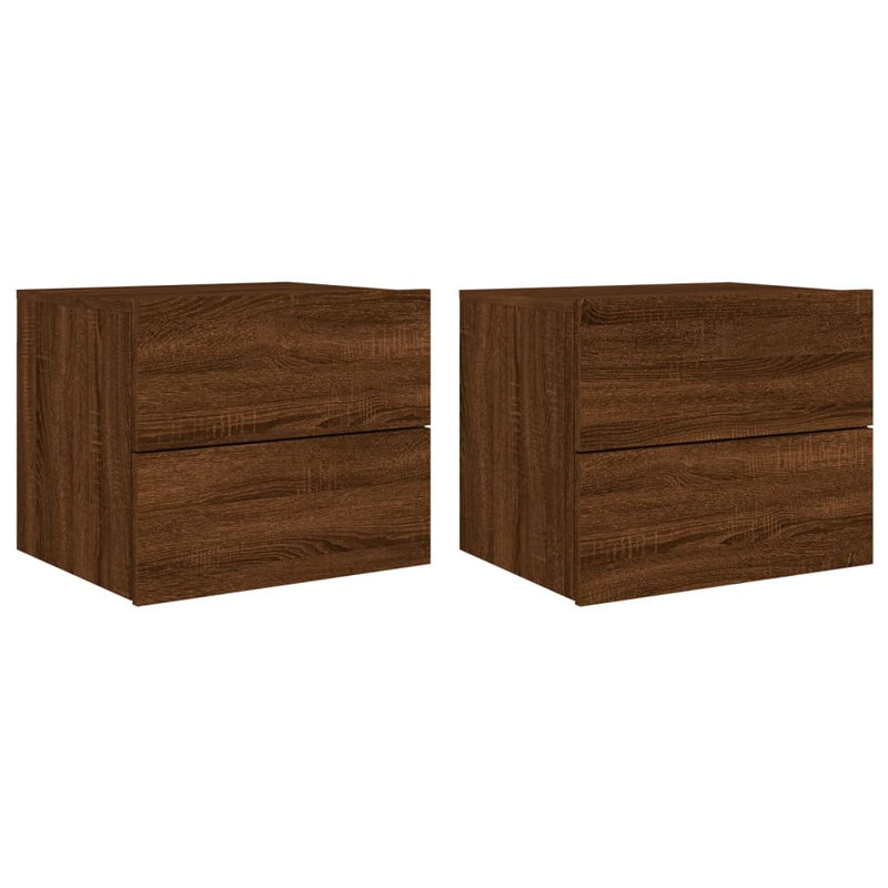 Bonts 50cm W Engineered Wood Bedside Table, Set of 2, Concrete Grey