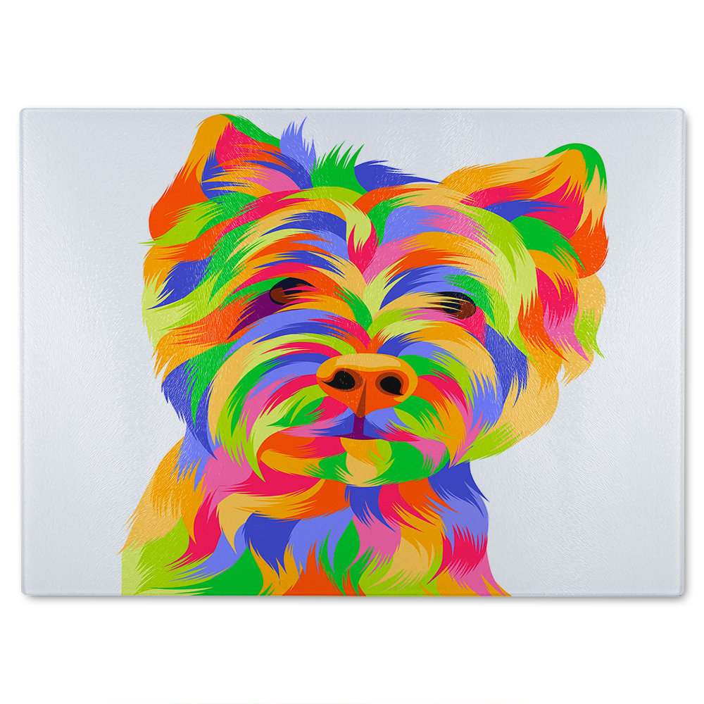 Amazing Illustration Dog Designer Glass Chopping Board