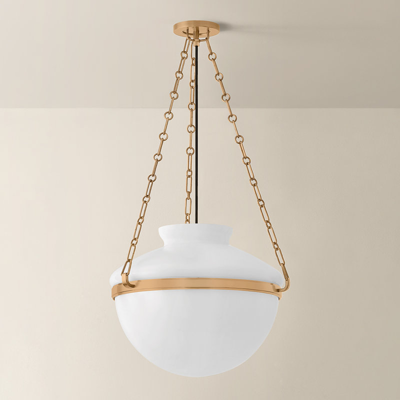 Paradigm Pendant by Lauren Liess x Troy, Brass, 25.75" H x 4.75" W x 0.75" D, 25W