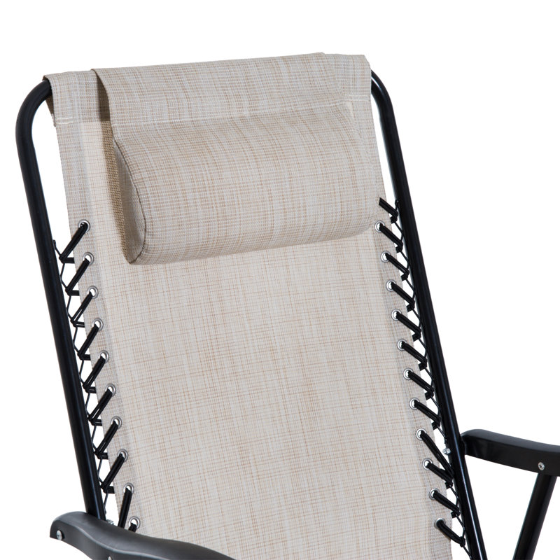 Chaise berçante en métal Gaston, Blanc crème