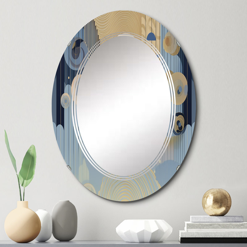 Edur - Miroir mural moderne ovale, 30 po x 20 po
