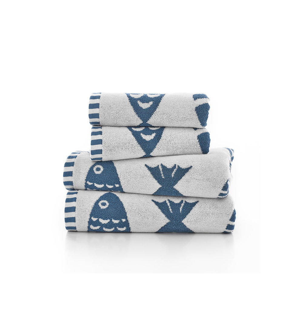 Big Fish Supersoft 100% Cotton Absorbent Decorativ Bath Towels - Set of 1