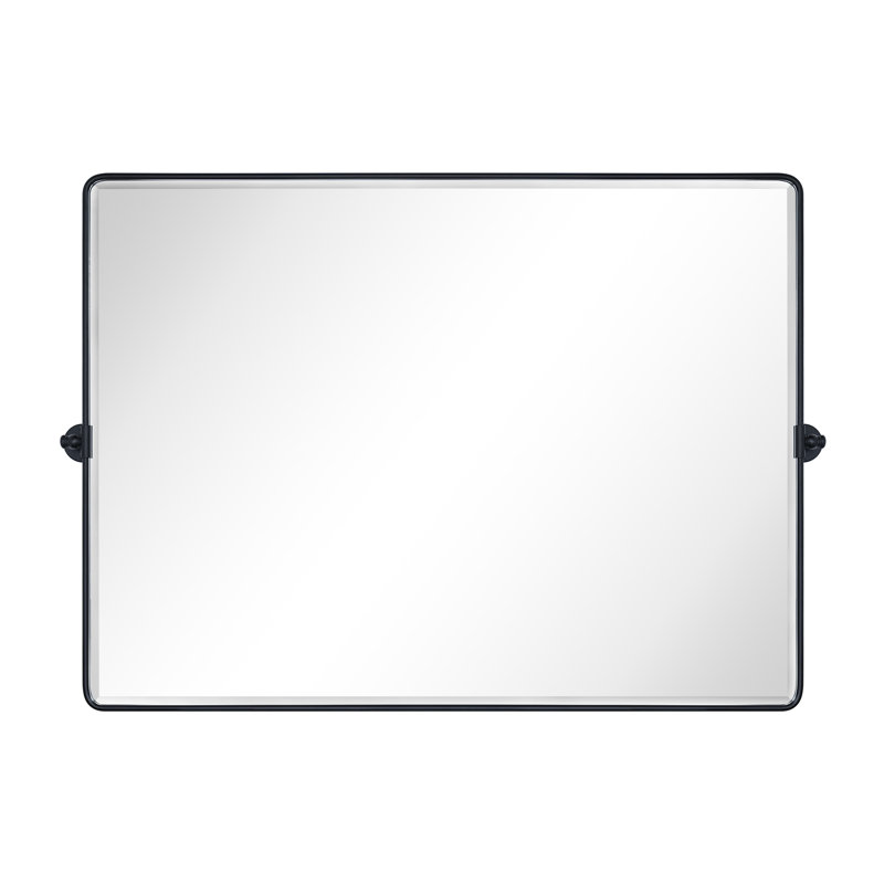 Miroir pivotant biseauté, Noir mat, 36" X 48"