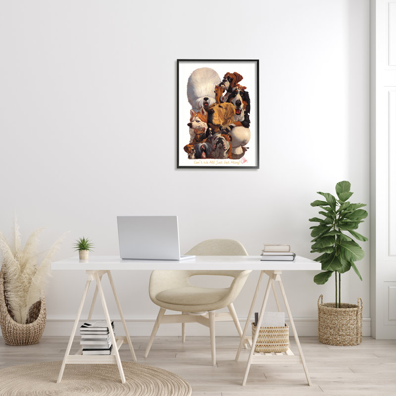 " Just Get Along ", 30" H x 24" W, Midnight Black Framed Giclee