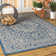Moten Medallion Textured Weave Navy/Gray Indoor/Outdoor Rug