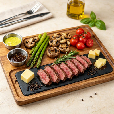 East Urban Home Acacia, Slate Cheese Board