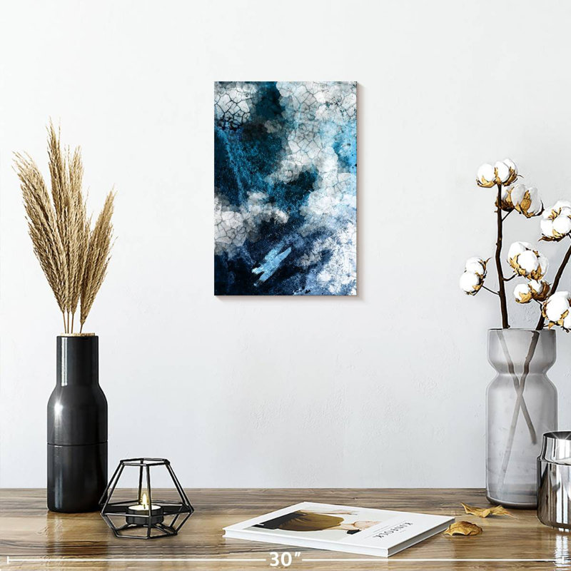Avery Navy White Abstract, 12" H x 8" W